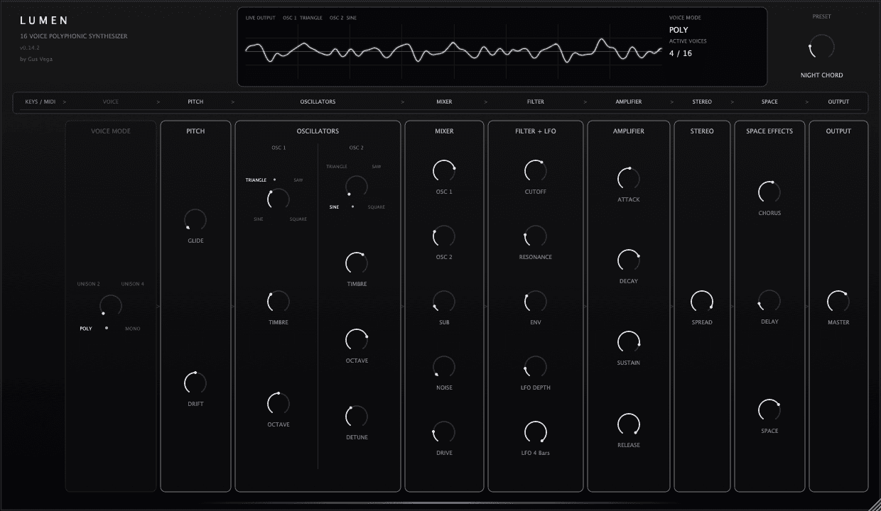 LUMEN audio plug-in interface
