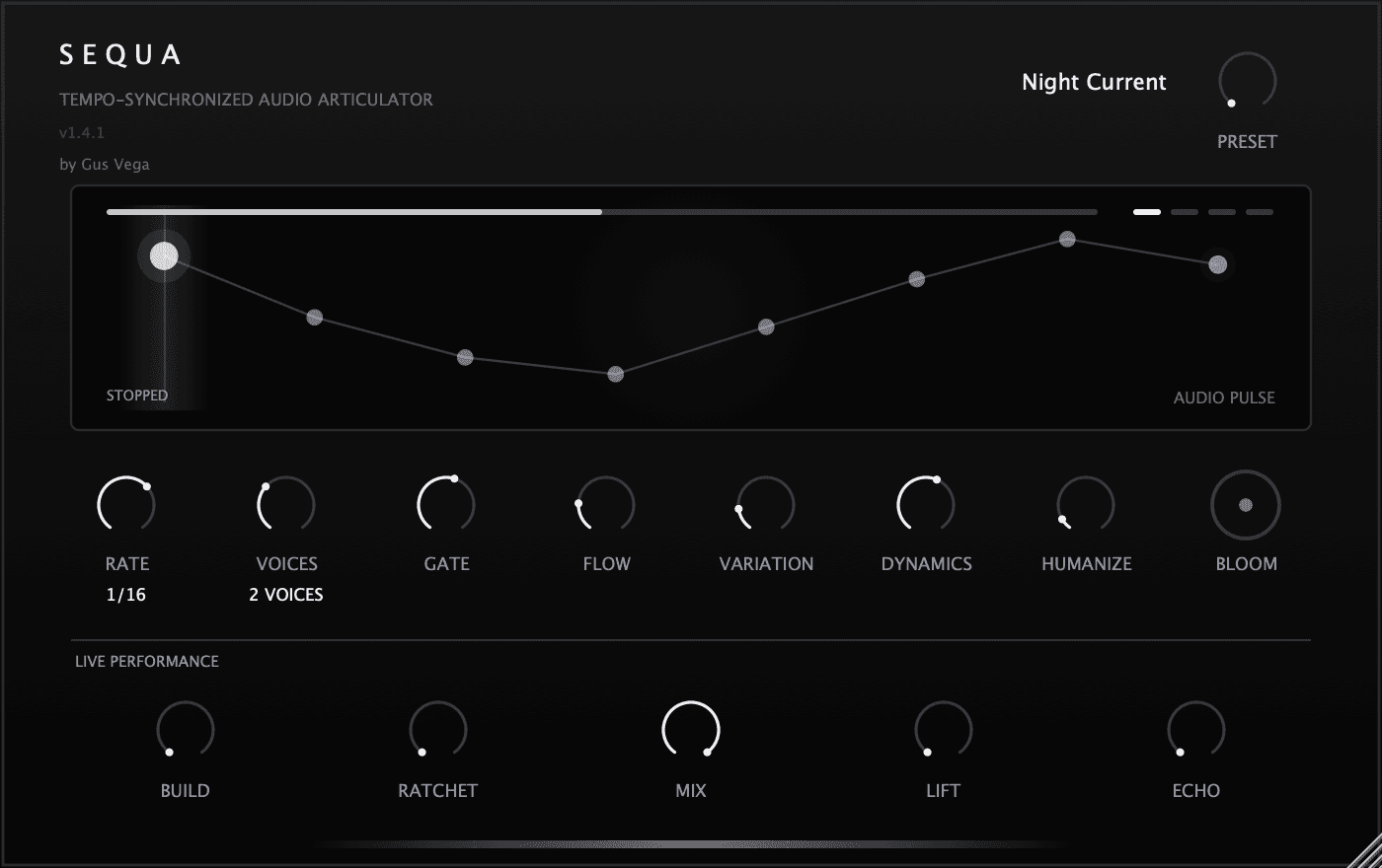 SEQUA audio plug-in interface
