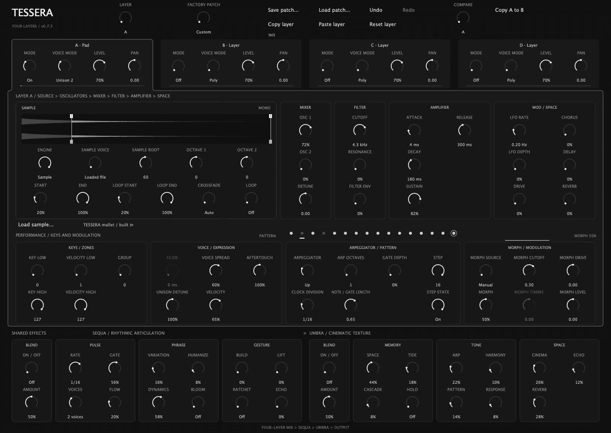 TESSERA audio plug-in interface